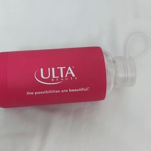 ULTA Beauty glass water bottle with screw-on top